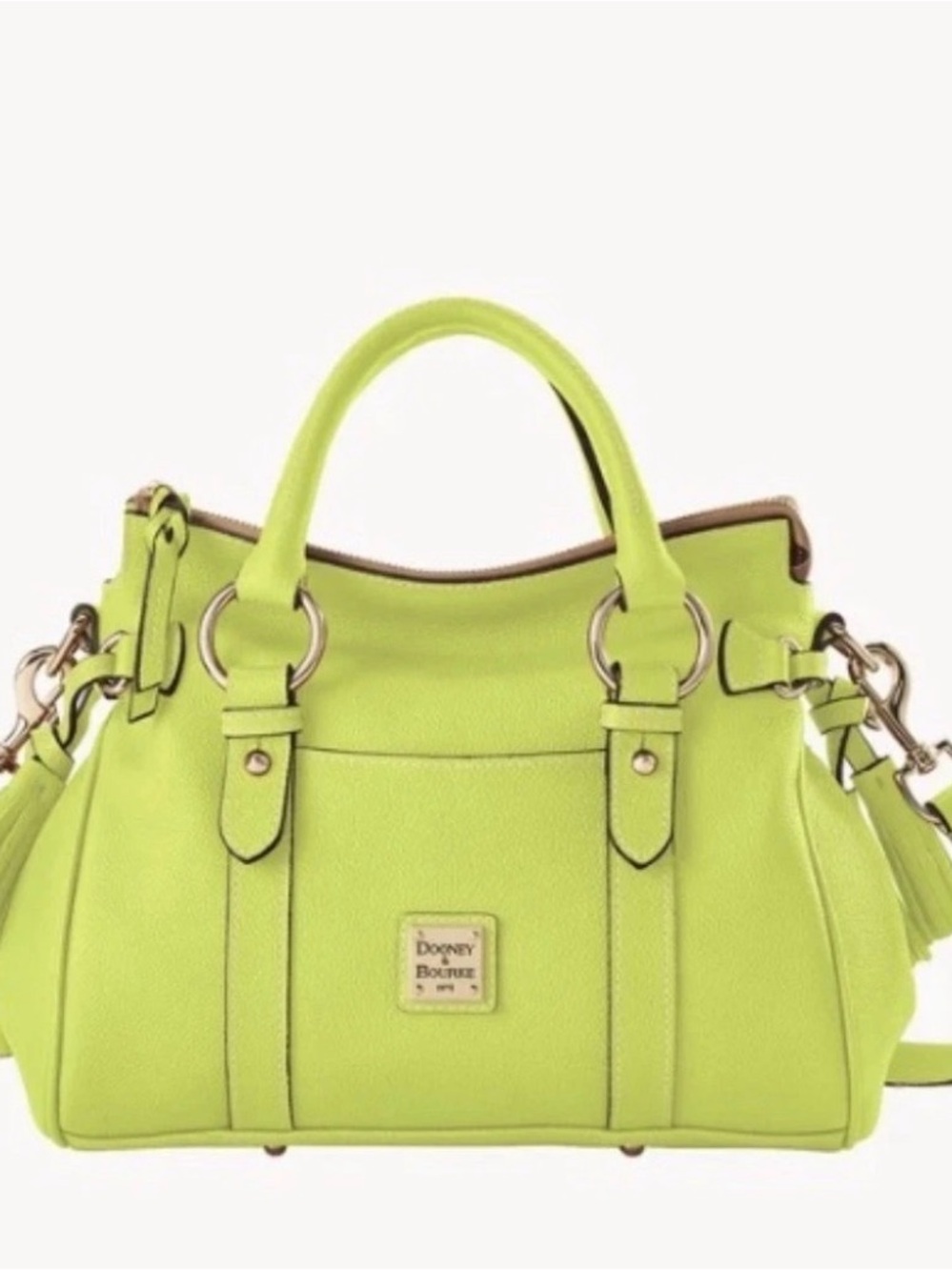 Dooney & Bourke Neon Yellow Sorrento Leather Satchel 30 with Pocket